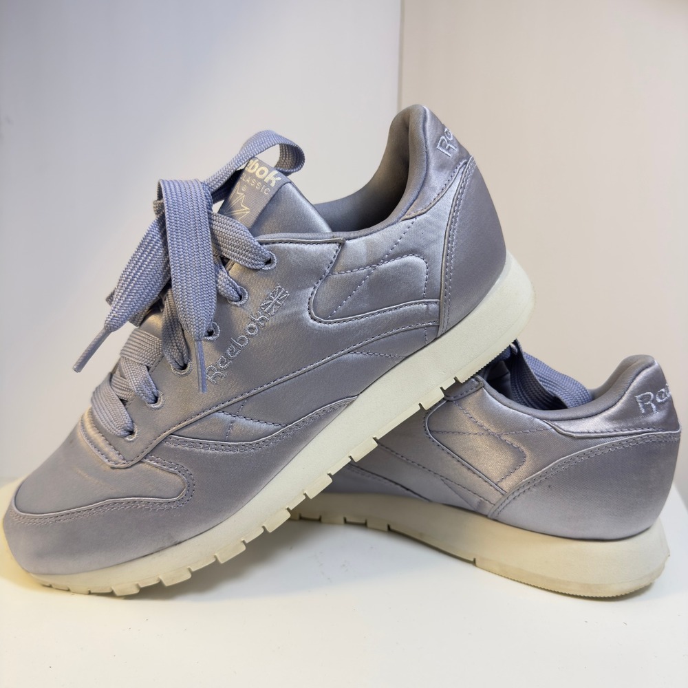 Reebok Classic Leather Satin Women's Size 8 Periwinkle Purple CM9801 Sneakers